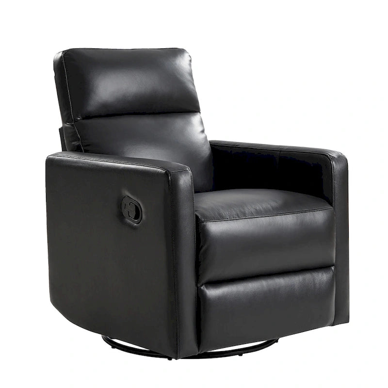 Fauteuil inclinable pivotant et à bascule Josefa Modern en cuir véritable par Hulala Home