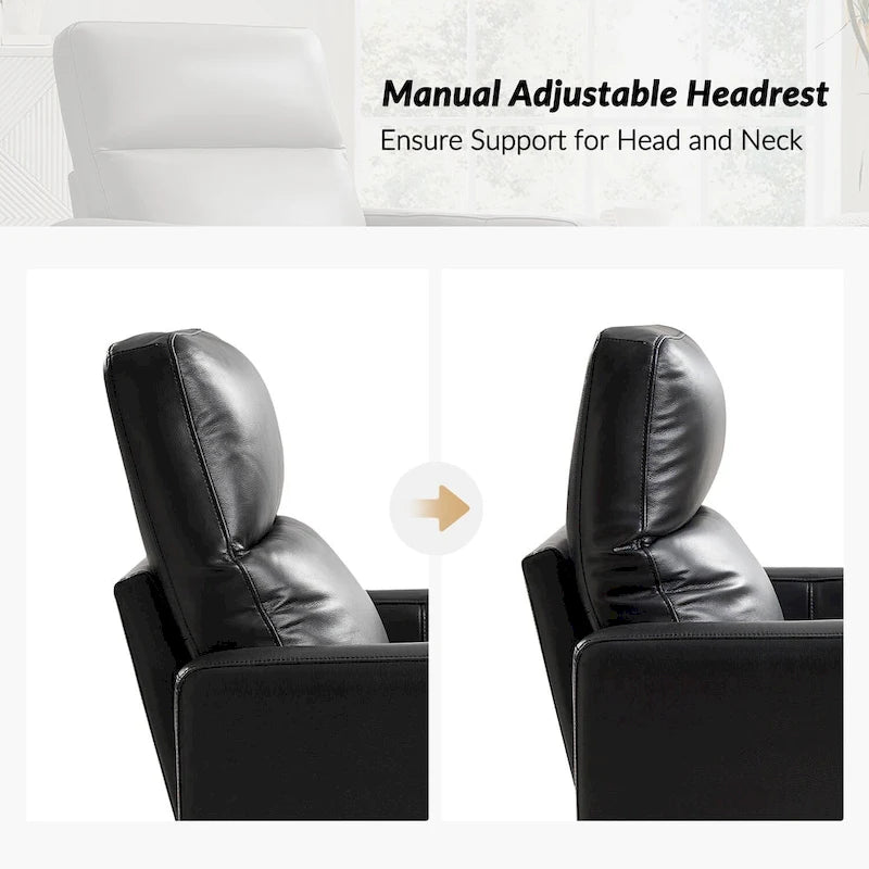 Fauteuil inclinable pivotant et à bascule Josefa Modern en cuir véritable par Hulala Home