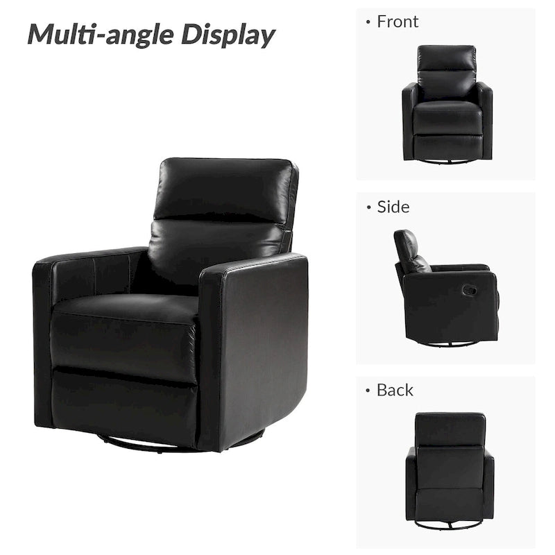 Fauteuil inclinable pivotant et à bascule Josefa Modern en cuir véritable par Hulala Home