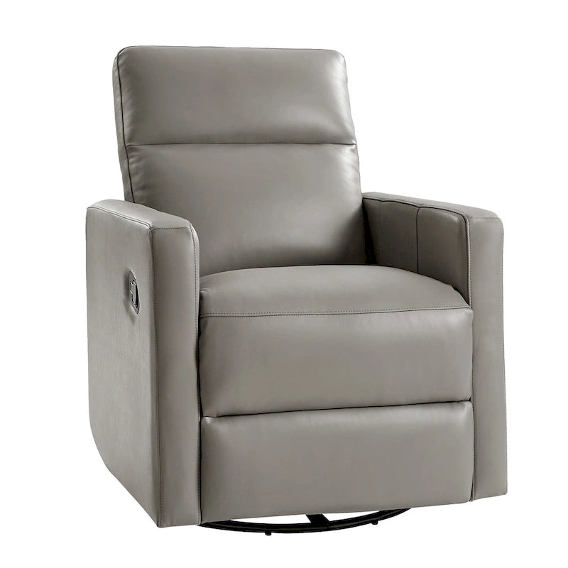 Fauteuil inclinable pivotant et à bascule Josefa Modern en cuir véritable par Hulala Home