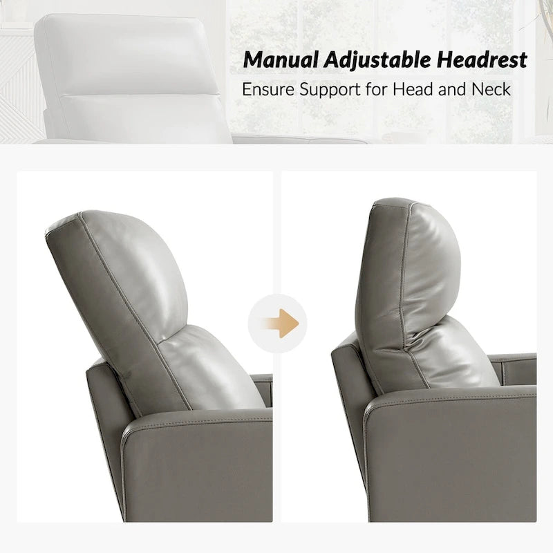 Fauteuil inclinable pivotant et à bascule Josefa Modern en cuir véritable par Hulala Home