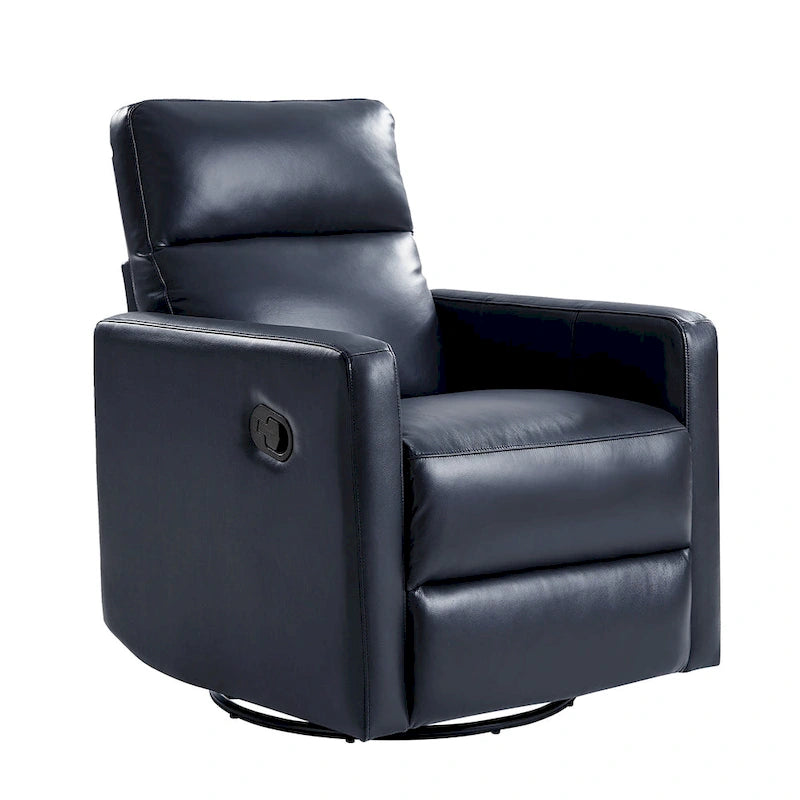 Fauteuil inclinable pivotant et à bascule Josefa Modern en cuir véritable par Hulala Home