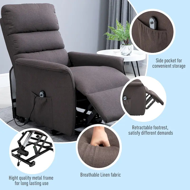 Fauteuil inclinable releveur électrique HOMCOM avec télécommande