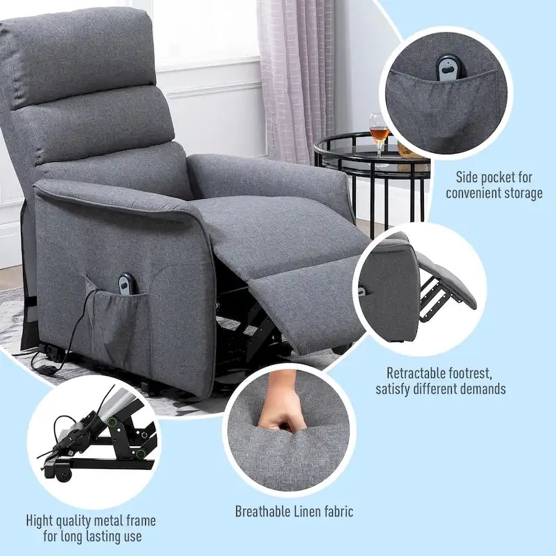 Fauteuil inclinable releveur électrique HOMCOM avec télécommande