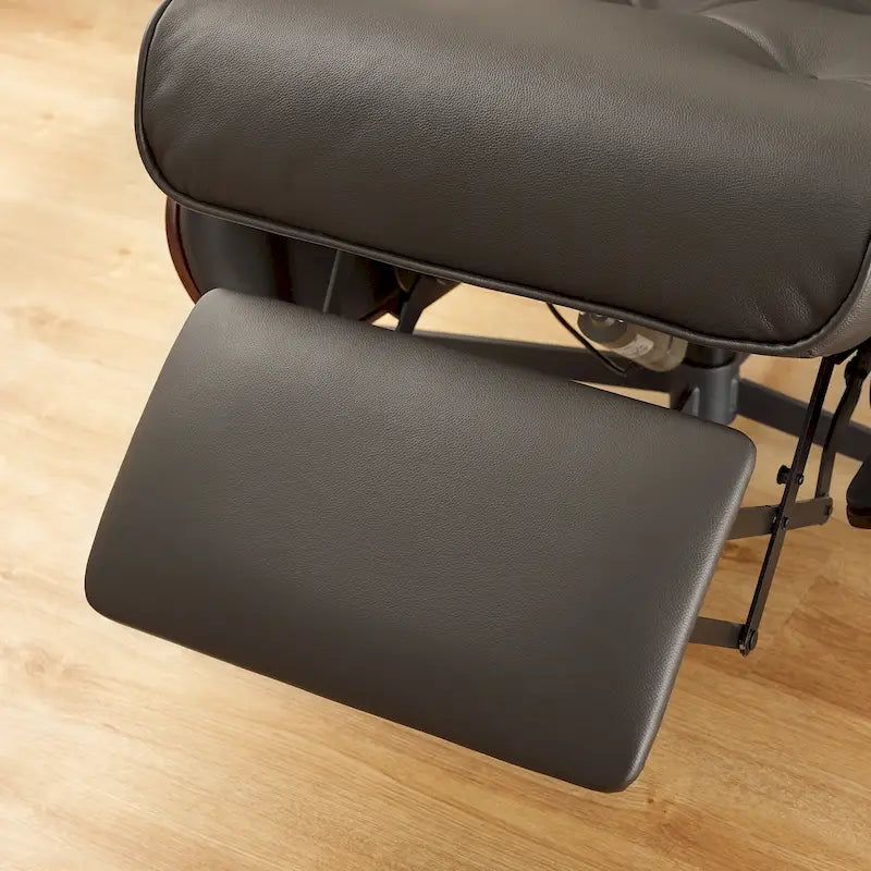 Fauteuil inclinable Art Leon en cuir véritable, style moderne du milieu du siècle