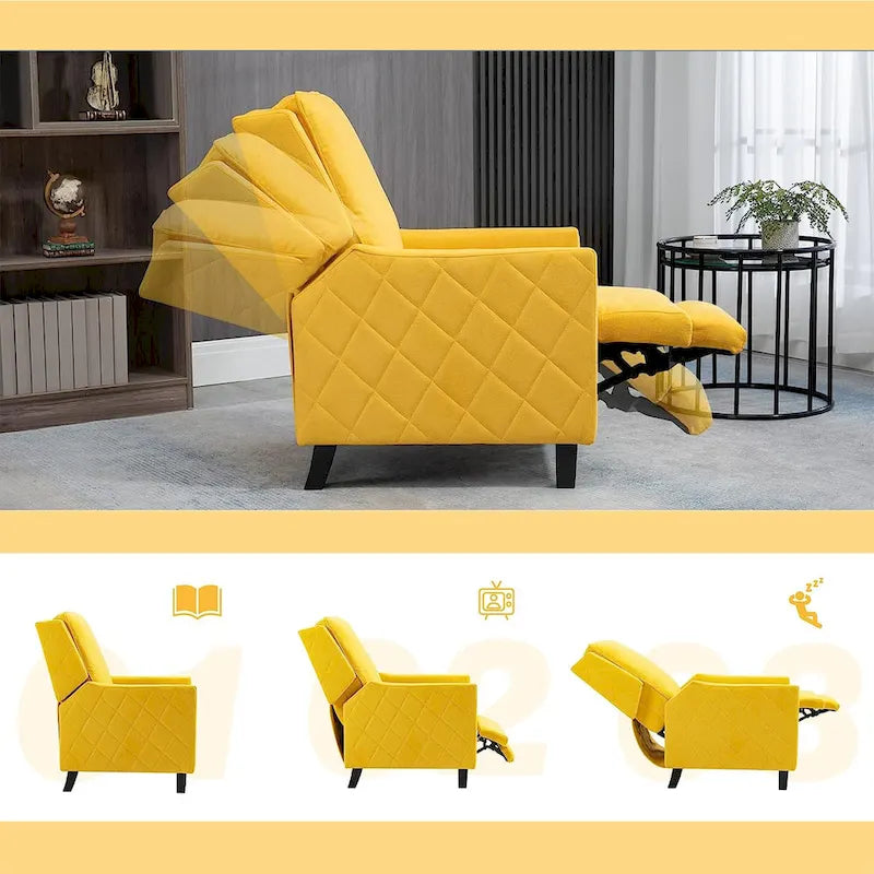 Fauteuil inclinable à dossier poussé en lin AVAWING avec dossier à oreilles