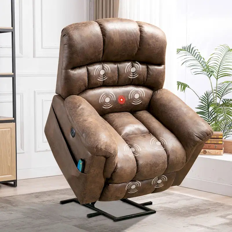Fauteuil inclinable électrique grand format 42 pouces avec fonctions de massage et de chauffage