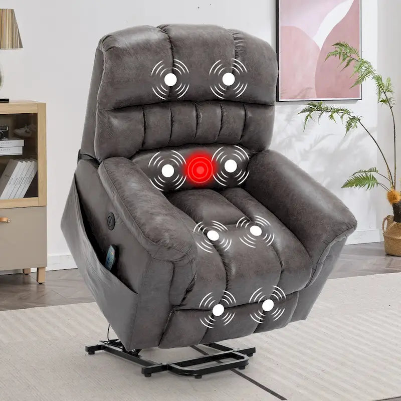 Fauteuil inclinable électrique grand format 42 pouces avec fonctions de massage et de chauffage