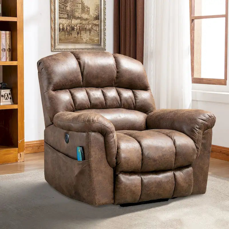 Fauteuil inclinable électrique grand format 42 pouces avec fonctions de massage et de chauffage
