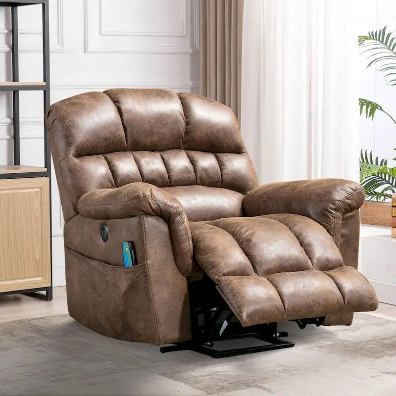 Fauteuil inclinable électrique grand format 42 pouces avec fonctions de massage et de chauffage