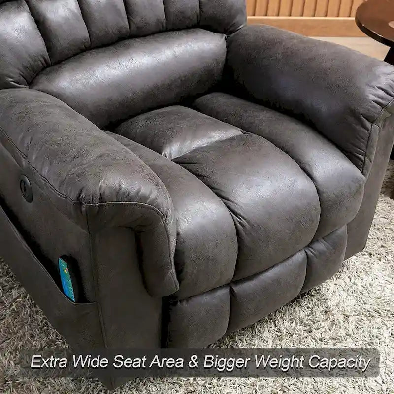 Fauteuil inclinable électrique grand format 42 pouces avec fonctions de massage et de chauffage