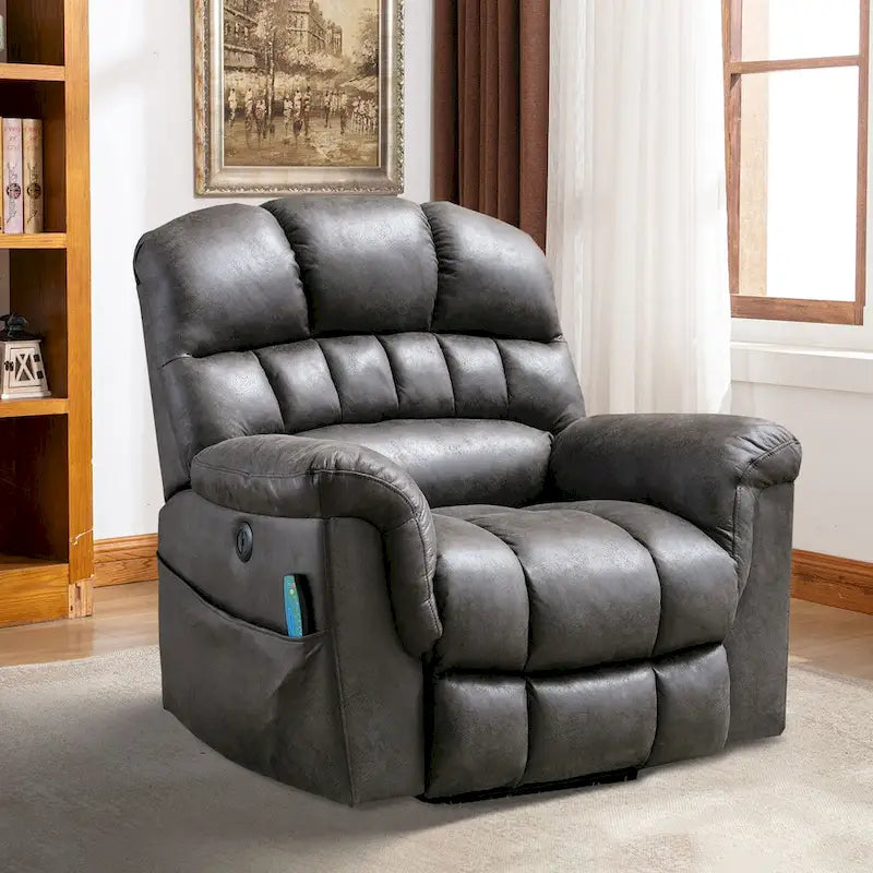 Fauteuil inclinable électrique grand format 42 pouces avec fonctions de massage et de chauffage