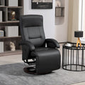 Fauteuil inclinable HOMCOM en PU avec repose-pieds, chaise longue avec dossier réglable à 135°, base pivotante en bois