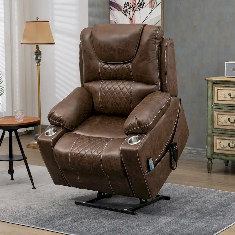 Fauteuil inclinable et releveur électrique haut de gamme avec double moteur à contrôle indépendant, grand format avec inclinaison à plat à 180°