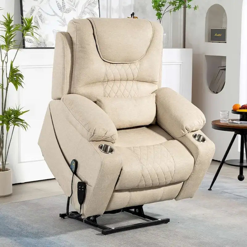 Fauteuil inclinable et releveur électrique haut de gamme avec double moteur à contrôle indépendant, grand format avec inclinaison à plat à 180°