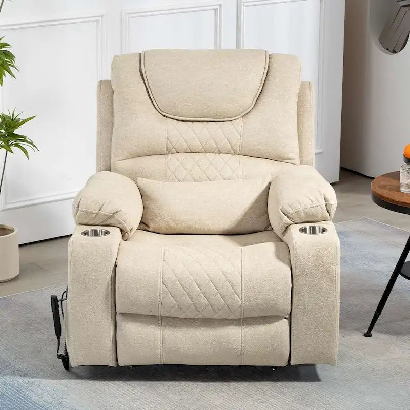 Fauteuil inclinable et releveur électrique haut de gamme avec double moteur à contrôle indépendant, grand format avec inclinaison à plat à 180°
