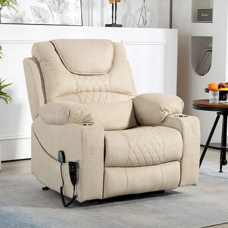 Fauteuil inclinable et releveur électrique haut de gamme avec double moteur à contrôle indépendant, grand format avec inclinaison à plat à 180°