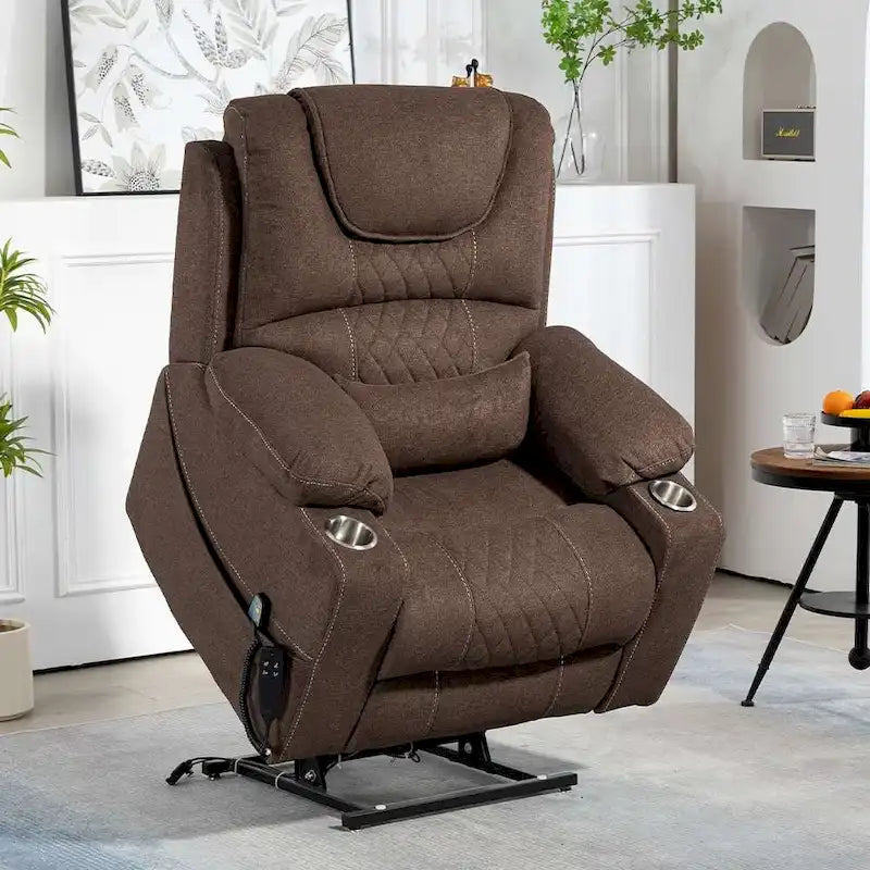 Fauteuil inclinable et releveur électrique haut de gamme avec double moteur à contrôle indépendant, grand format avec inclinaison à plat à 180°