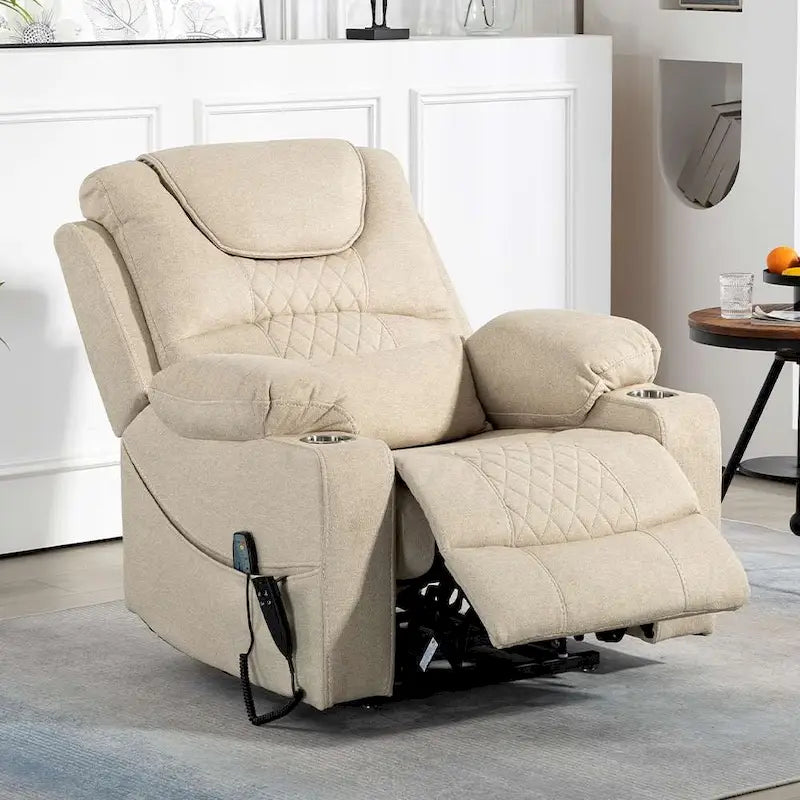 Fauteuil inclinable et releveur électrique haut de gamme avec double moteur à contrôle indépendant, grand format avec inclinaison à plat à 180°
