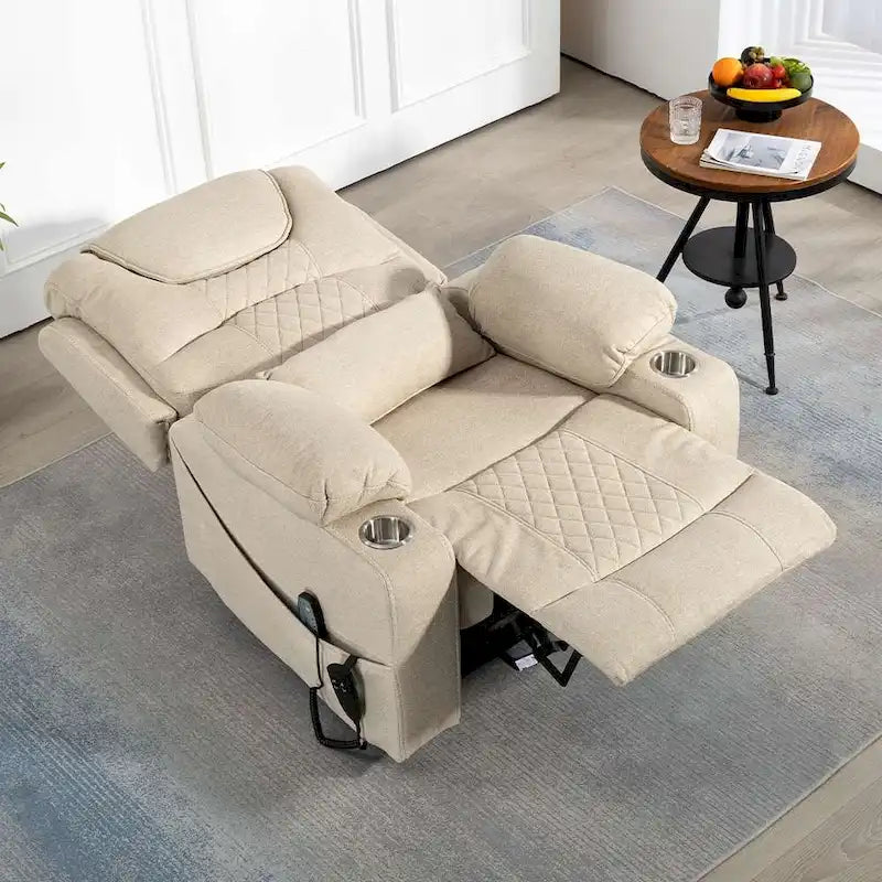 Fauteuil inclinable et releveur électrique haut de gamme avec double moteur à contrôle indépendant, grand format avec inclinaison à plat à 180°