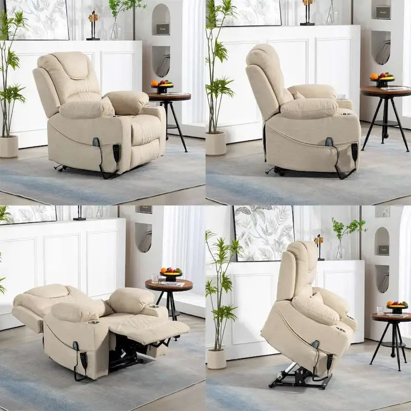 Fauteuil inclinable et releveur électrique haut de gamme avec double moteur à contrôle indépendant, grand format avec inclinaison à plat à 180°