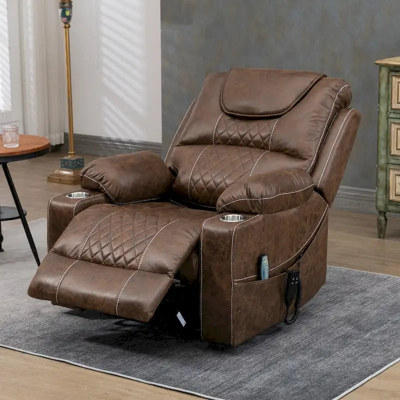 Fauteuil inclinable et releveur électrique haut de gamme avec double moteur à contrôle indépendant, grand format avec inclinaison à plat à 180°