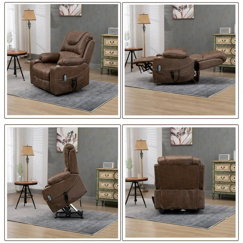 Fauteuil inclinable et releveur électrique haut de gamme avec double moteur à contrôle indépendant, grand format avec inclinaison à plat à 180°