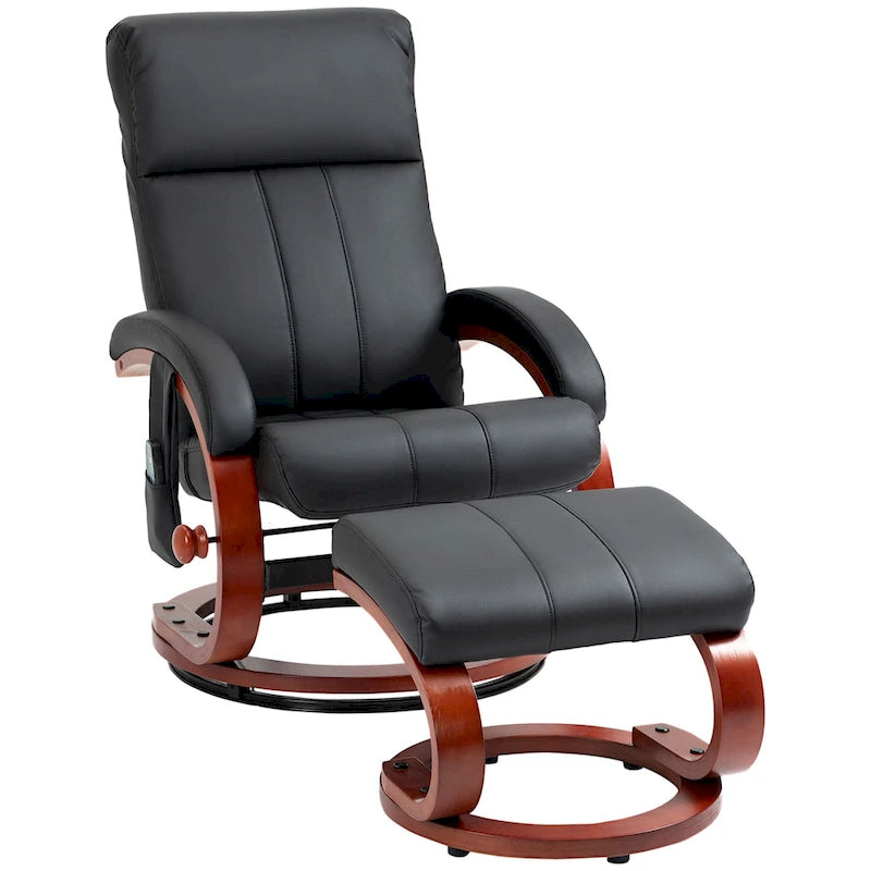 Fauteuil inclinable HOMCOM avec pouf, inclinable électrique en similicuir