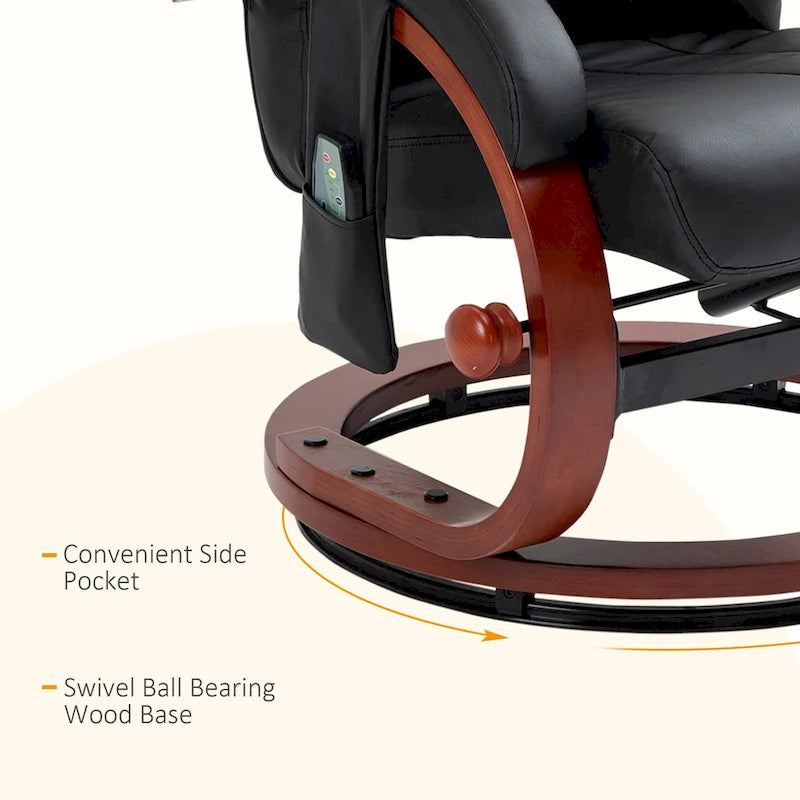 Fauteuil inclinable HOMCOM avec pouf, inclinable électrique en similicuir