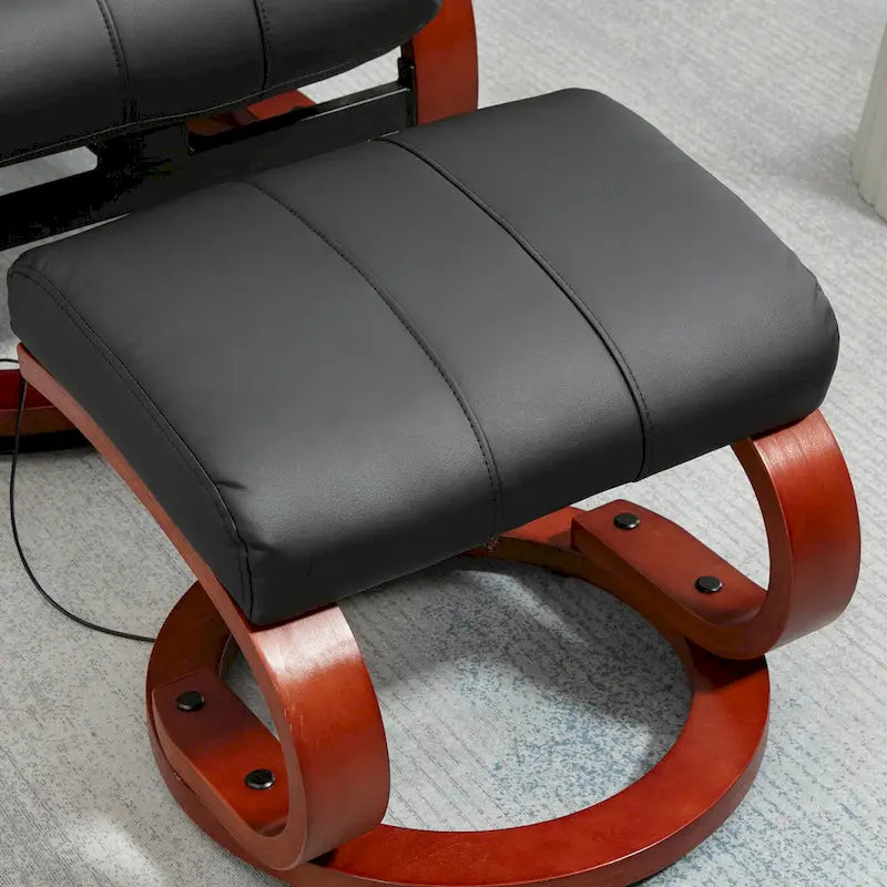 Fauteuil inclinable HOMCOM avec pouf, inclinable électrique en similicuir