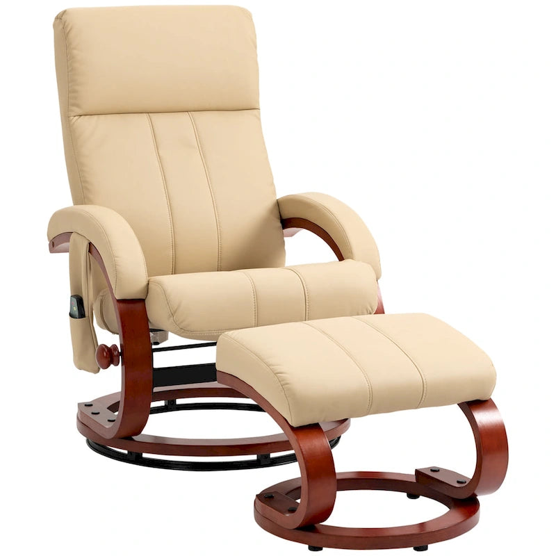 Fauteuil inclinable HOMCOM avec pouf, inclinable électrique en similicuir
