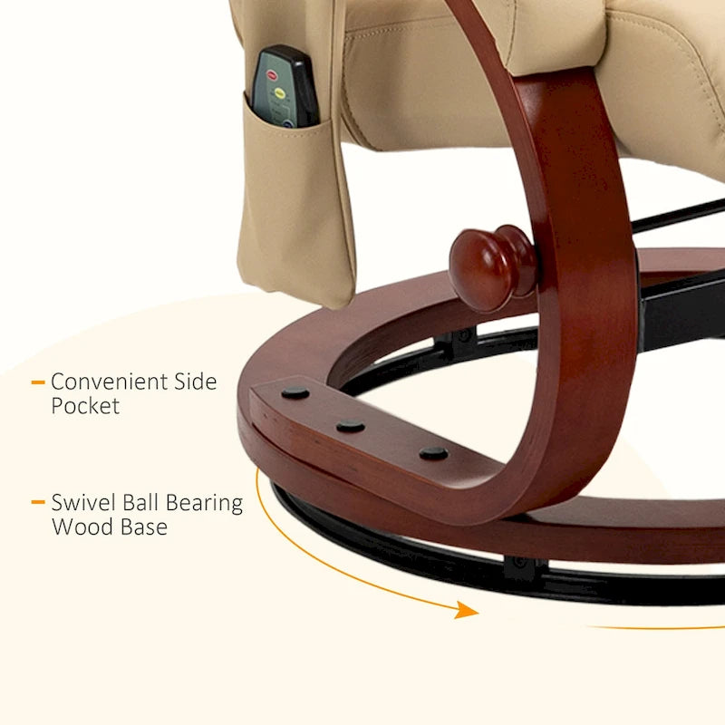 Fauteuil inclinable HOMCOM avec pouf, inclinable électrique en similicuir