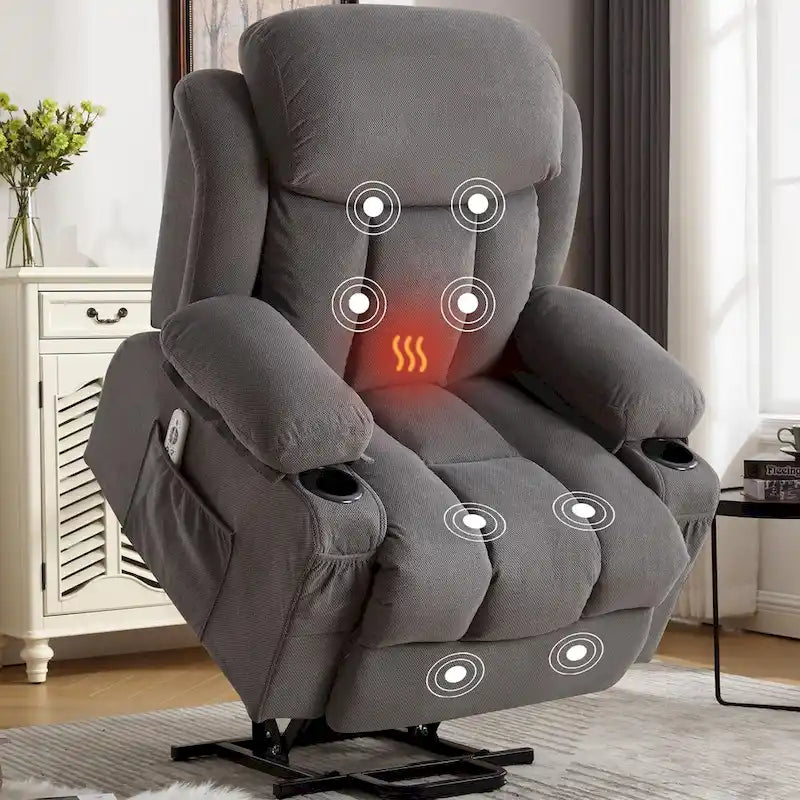 Fauteuils releveurs inclinables, Chaleur et massage, Port USB, Télécommande