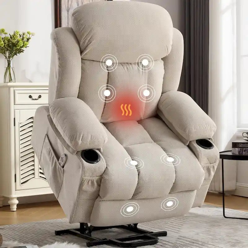 Fauteuils releveurs inclinables, Chaleur et massage, Port USB, Télécommande