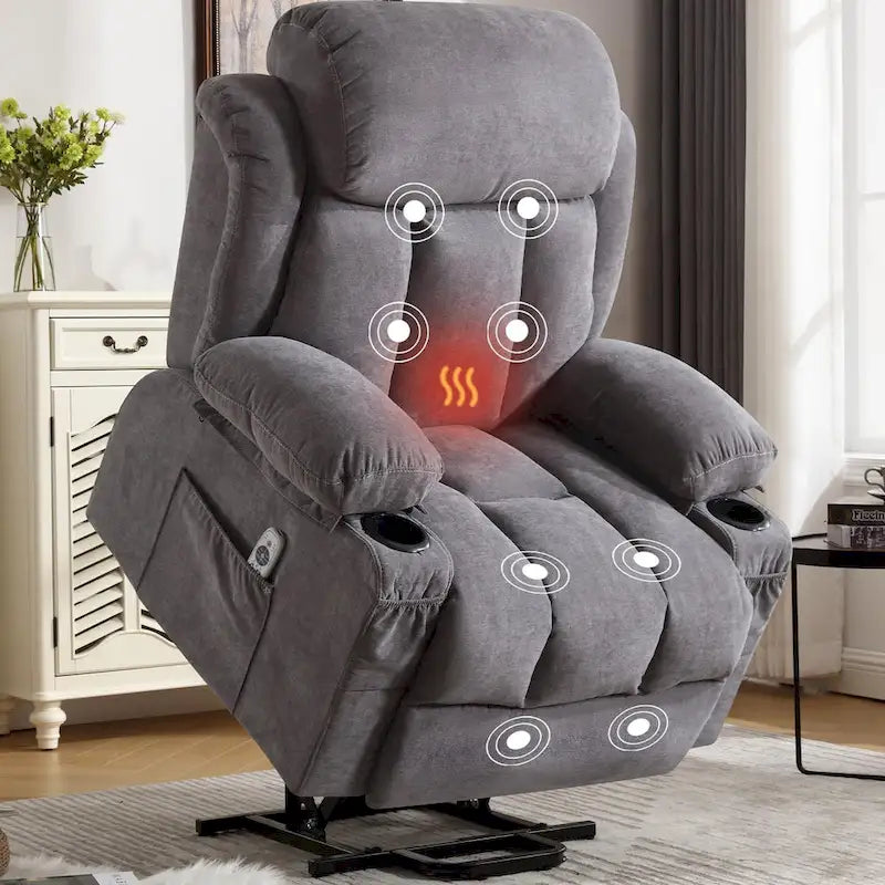 Fauteuils releveurs inclinables, Chaleur et massage, Port USB, Télécommande