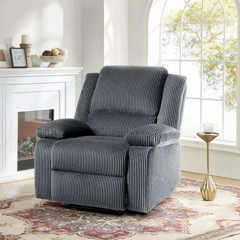 Fauteuil inclinable manuel en cuir végétalien à dossier inclinable