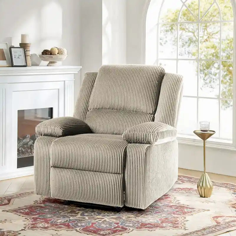 Fauteuil inclinable manuel en cuir végétalien à dossier inclinable