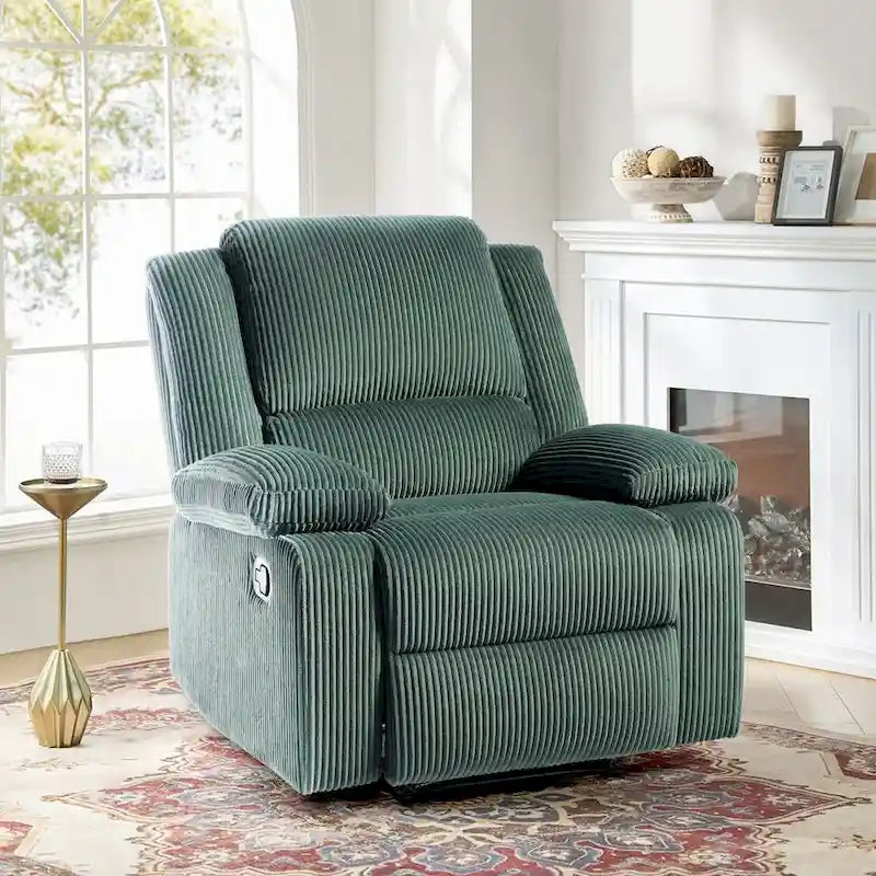 Fauteuil inclinable manuel en cuir végétalien à dossier inclinable