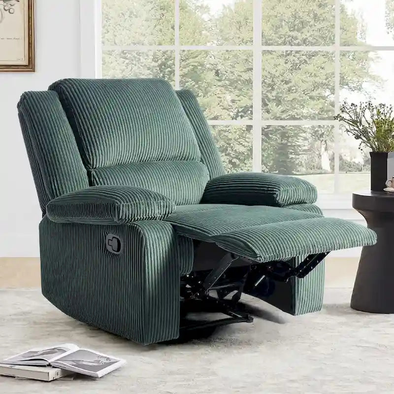 Fauteuil inclinable manuel en cuir végétalien à dossier inclinable