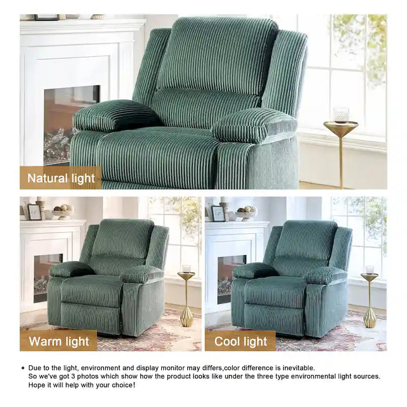Fauteuil inclinable manuel en cuir végétalien à dossier inclinable