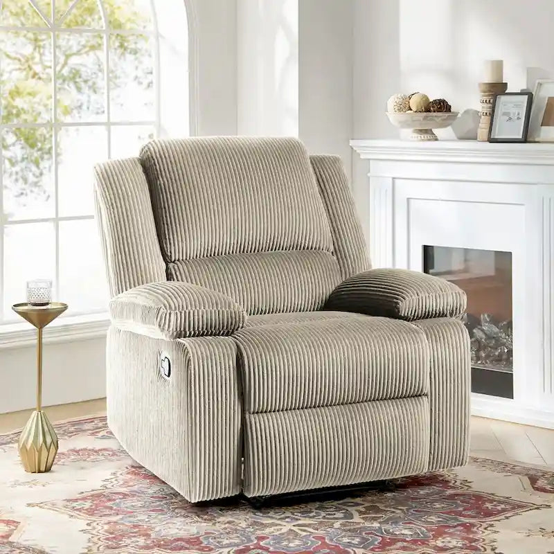 Fauteuil inclinable manuel en cuir végétalien à dossier inclinable