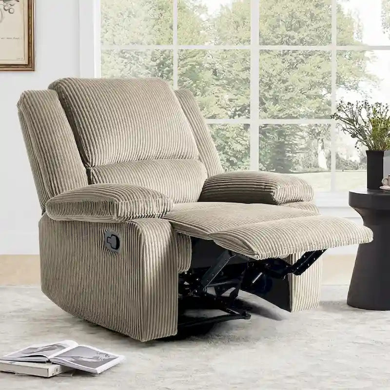 Fauteuil inclinable manuel en cuir végétalien à dossier inclinable