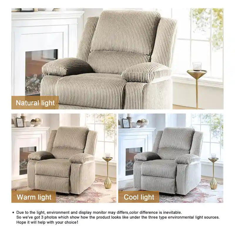 Fauteuil inclinable manuel en cuir végétalien à dossier inclinable