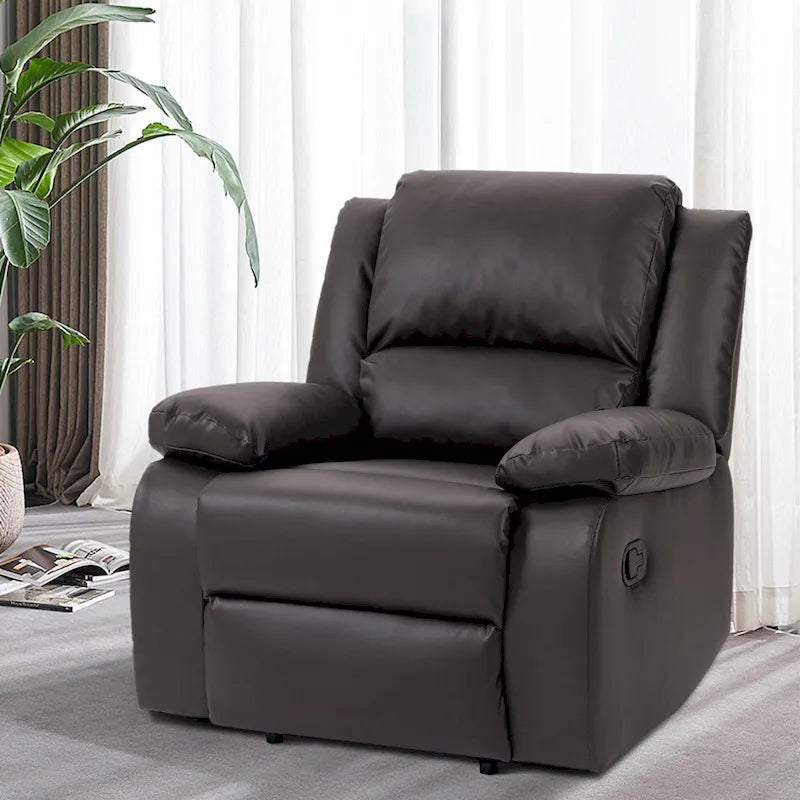 Fauteuil inclinable manuel en cuir végétalien à dossier inclinable