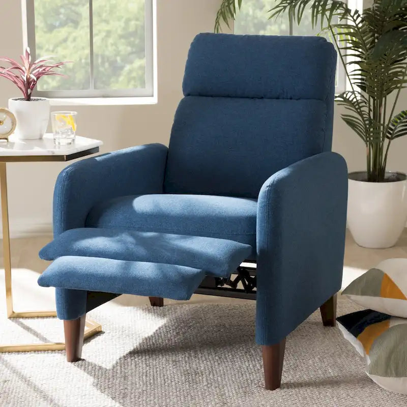 Fauteuil inclinable en tissu du milieu du siècle par Baxton Studio