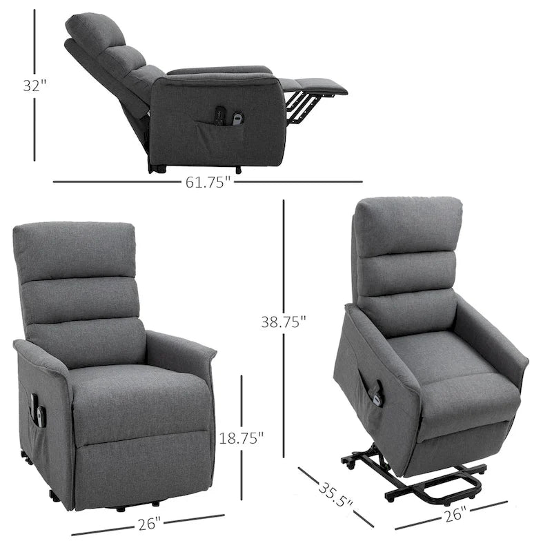 Fauteuil inclinable électrique HOMCOM avec fonction de massage par vibration et télécommande, pour personnes âgées, mobilier de salon ou de bureau