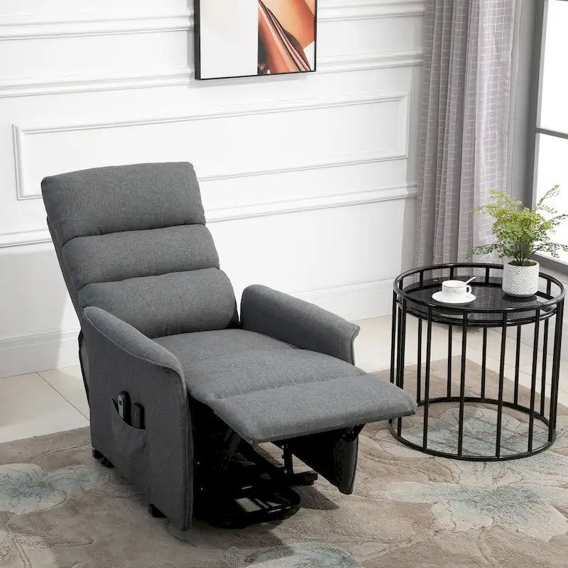 Fauteuil inclinable électrique HOMCOM avec fonction de massage par vibration et télécommande, pour personnes âgées, mobilier de salon ou de bureau