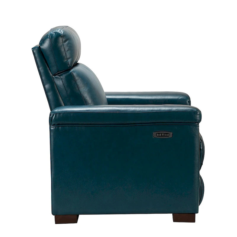 Alicia 34.65 Large Fauteuil inclinable électrique contemporain classique en cuir véritable avec port USB