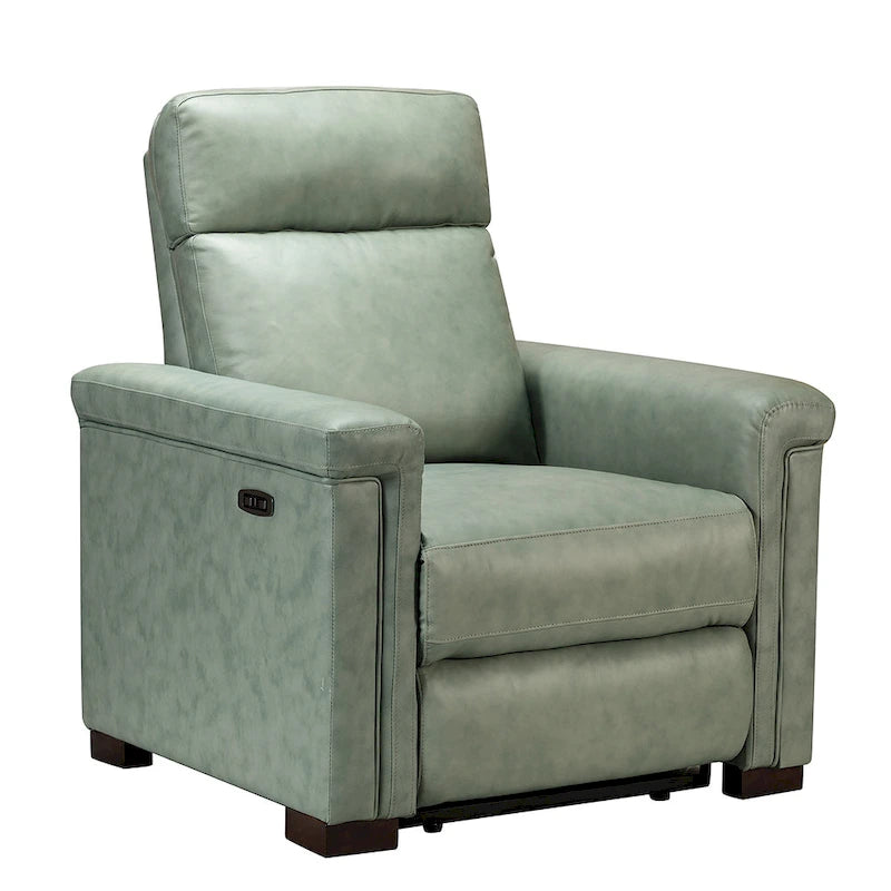 Alicia 34.65 Large Fauteuil inclinable électrique contemporain classique en cuir véritable avec port USB