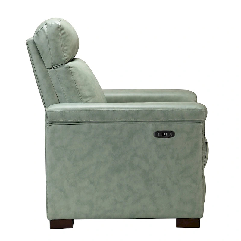 Alicia 34.65 Large Fauteuil inclinable électrique contemporain classique en cuir véritable avec port USB